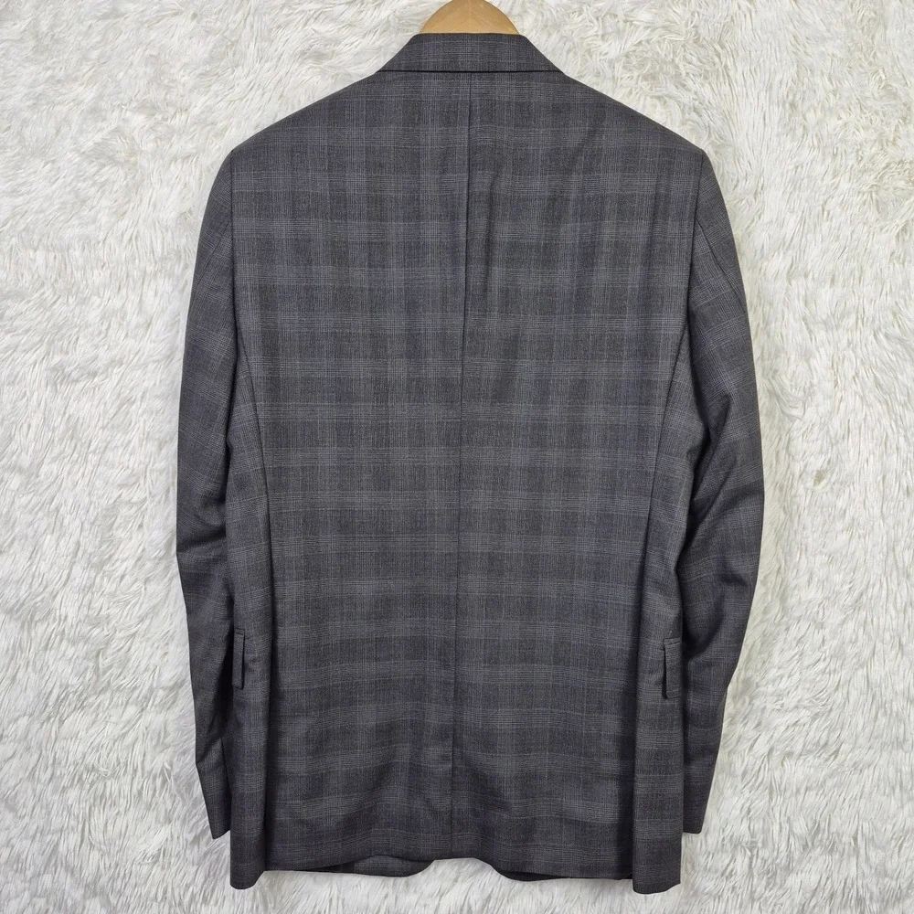John Varvatos USA Mens Grey Glen Plaid 100% Wool‎ Blazer Sport Coat 36R